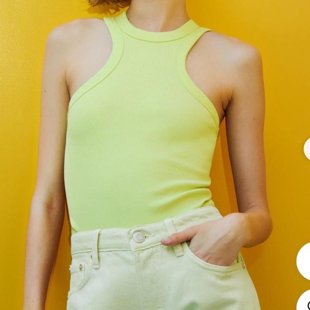 Zara neon green high neck tank